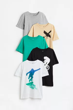 H&M Kinderen T-shirts - Set van 5 katoenen T-shirts - Wit
