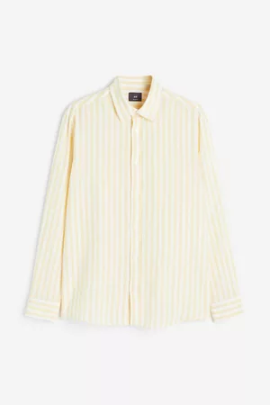 H&M Heren Regular Fit Overhemden - Hemd van linnenmix - Regular Fit