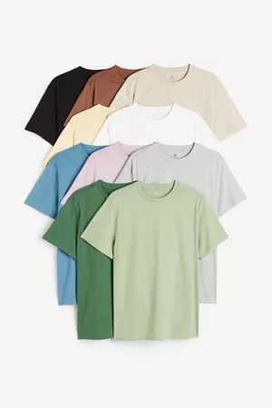 H&M Set van 10 T-shirts met ronde hals Regular Fit
