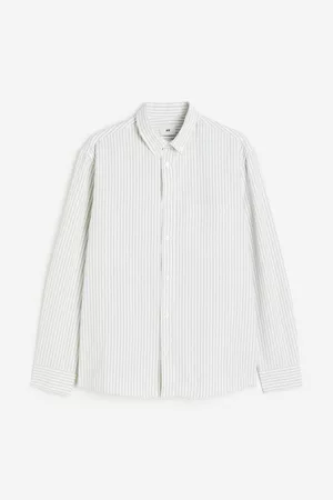 H&M Heren Regular Fit Overhemden - Hemd van oxfordkatoen Regular Fit - Groen