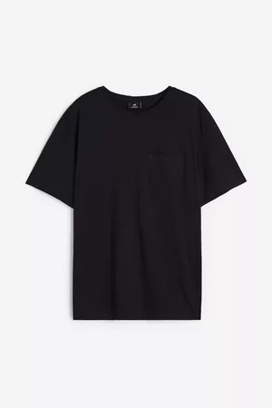 H&M Heren Regular Fit Overhemden - T-shirt met borstzak - Regular Fit - Zwart