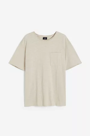 H&M Heren Regular Fit Overhemden - T-shirt met borstzak - Regular Fit - Beige
