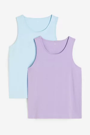 H&M Heren Regular Fit Overhemden - Set van 2 tanktops Regular Fit - Blauw