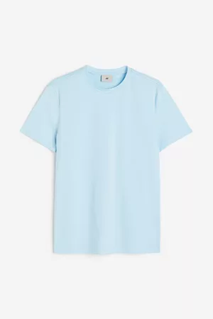 H&M Heren Slim Fit Overhemden - T-shirt van pimakatoen Slim Fit - Blauw