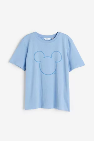 H&M Heren Geprinte Overhemden - T-shirt met motief - Blauw