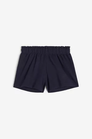 H&M Meisjes Shorts - Sweatshort met paperbagtaille - Blauw