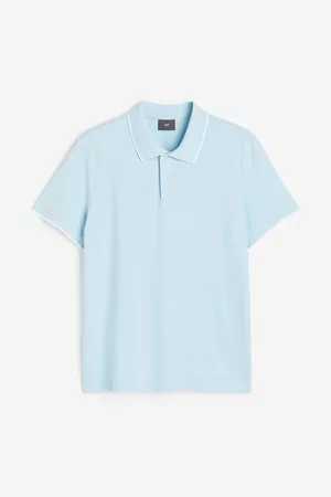 H&M Heren Slim Fit Overhemden - Katoenen polo Slim Fit - Blauw