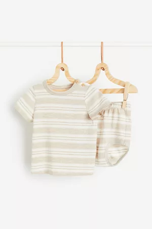 H&M Kinderen T-shirts - 2-delige set van zijdemix - Bruin