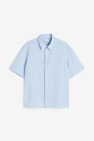 H&M Dames Overhemden - Hem van linnenmix Relaxed Fit - Blauw