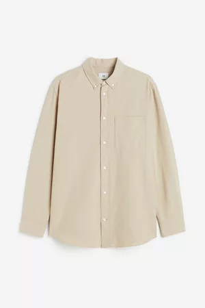 H&M Heren Regular Fit Overhemden - Hemd van oxfordkatoen - Regular Fit - Beige