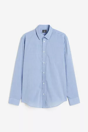 H&M Heren Regular Fit Overhemden - Hemd - Regular Fit - Easy iron - Blauw