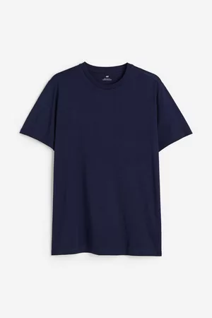 H&M Heren Regular Fit Overhemden - T-shirt met ronde hals Regular Fit - Blauw