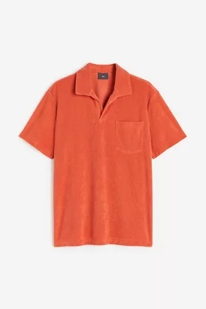 H&M Heren Regular Fit Overhemden - Badstof polo Regular Fit - Oranje