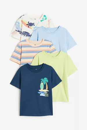 H&M Kinderen T-shirts - Set van 5 tricot T-shirts - Wit