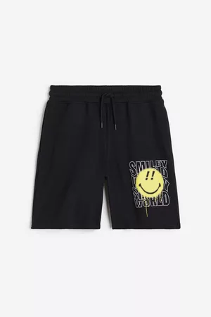 H&M Kinderen Shorts - Sweatshort met print - Zwart
