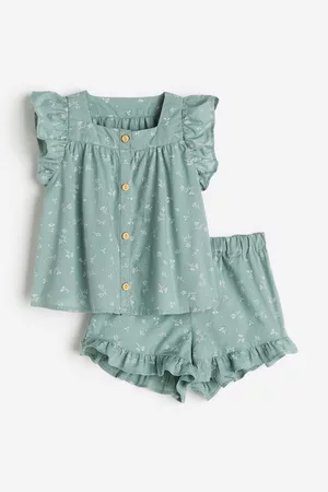 H&M Kinderen Shorts - 2-delige katoenen set - Groen