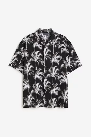 H&M Heren Regular Fit Overhemden - Hemd van lyocell Regular Fit - Zwart