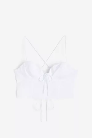 H&M Dames Bustiers - Cropped bustier - Wit