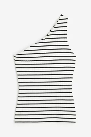 H&M Dames Asymmetrische Tops - One-shouldertop - Wit