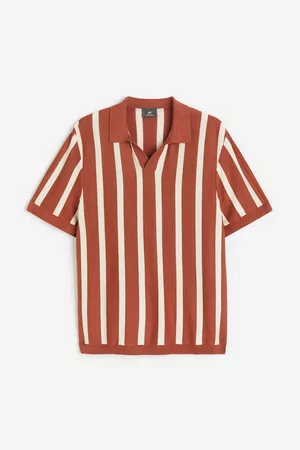 H&M Heren Regular Fit Overhemden - Fijngebreide katoenen polo - Regular Fit - Oranje