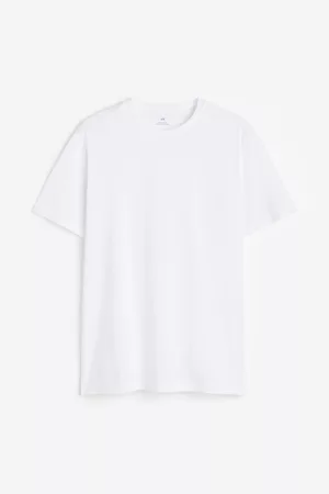 H&M Heren Regular Fit Overhemden - T-shirt met ronde hals Regular Fit - Wit