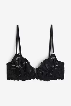 H&M Dames Beugel bh's - Kanten beugelbeha zonder padding - Zwart