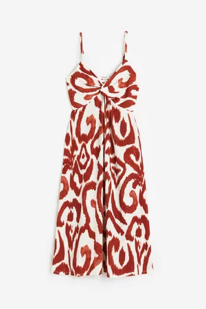 H&M Dames Midi jurken - Jurk met gedraaid detail - Oranje