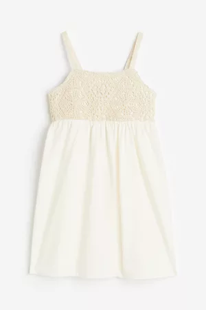 H&M Kinderen Mouwloze jurken - Jurk met gehaakte look - Wit