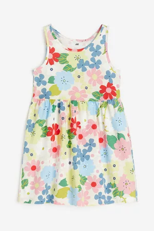 H&M Kinderen Geprinte jurken - Katoenen jurk met dessin - Beige