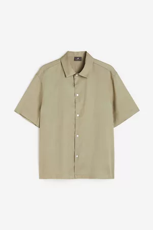 H&M Heren Regular Fit Overhemden - Hemd van lyocell Regular Fit - Groen