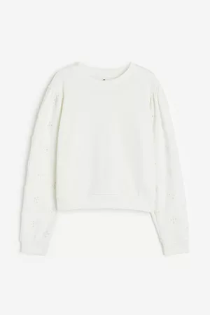 H&M Kinderen Sweaters - Sweater met broderie anglaise - Wit