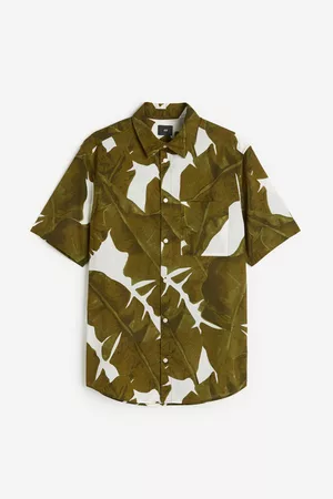 H&M Heren Regular Fit Overhemden - Katoenen hemd - Regular Fit - Groen