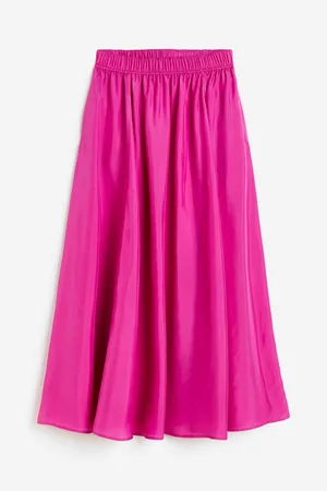 H&M Dames A-Lijn Rokken - Zijden A-lijnrok - Roze