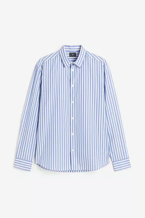 H&M Heren Regular Fit Overhemden - Hemd van popeline Regular Fit - Blauw