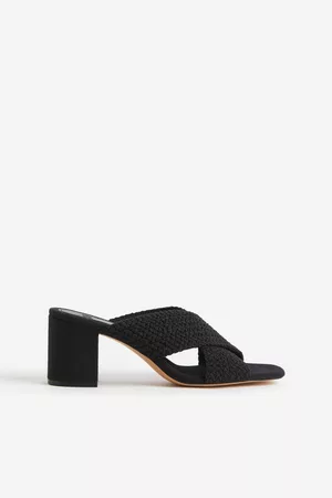 H&M Dames Clogs - Muiltjes met gehaakt detail - Zwart