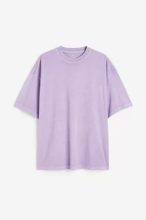 H&M Dames Oversized Overhemden - T-shirt Oversized Fit - Paars