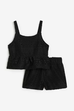 H&M Kinderen Shorts - 2-delige set van kant - Zwart