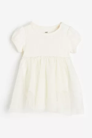 H&M Kinderen Jurken - Tulen jurk met body - Wit