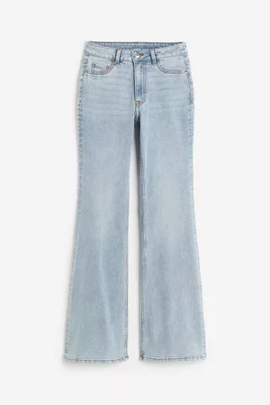 H&M Dames Bootcut - Flared High Jeans - Turquoise