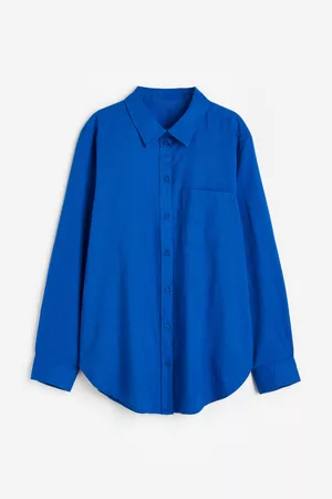 H&M Dames Overhemden - Hemd van linnenmix - Blauw