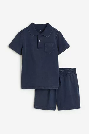 H&M Kinderen Shorts - 2-delige set van katoentricot - Blauw