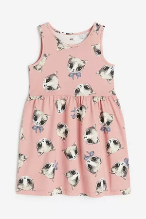 H&M Kinderen Geprinte jurken - Katoenen jurk met dessin - Roze