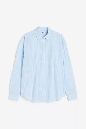 H&M Dames Overhemden - Hemd van popeline Relaxed Fit - Blauw