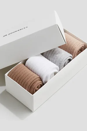 H&M 4 paar ribgebreide sokken