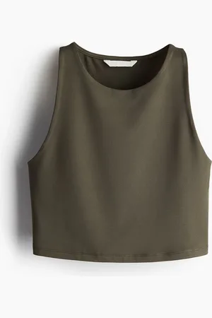 H&M Cropped tanktop van microvezel