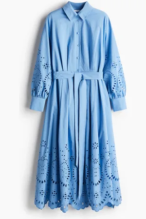 H&M Doorknoopjurk met broderie anglaise