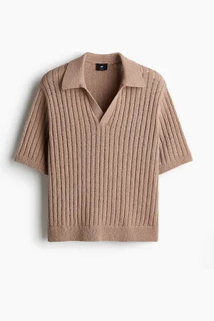 H&M Ribgebreide polo Loose Fit