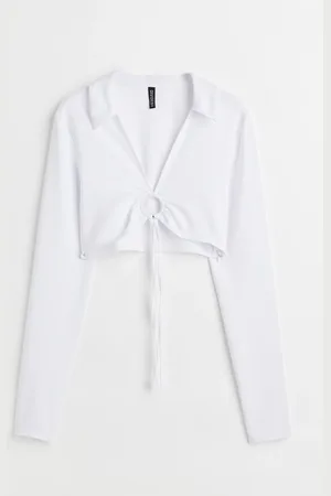 H&M Crop top met kraag