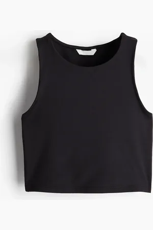 H&M Cropped tanktop van microvezel