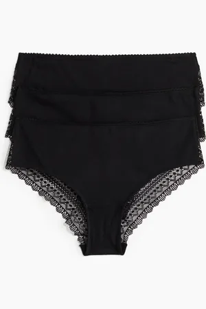H&M Set van 3 katoenen slips met kant Hipster